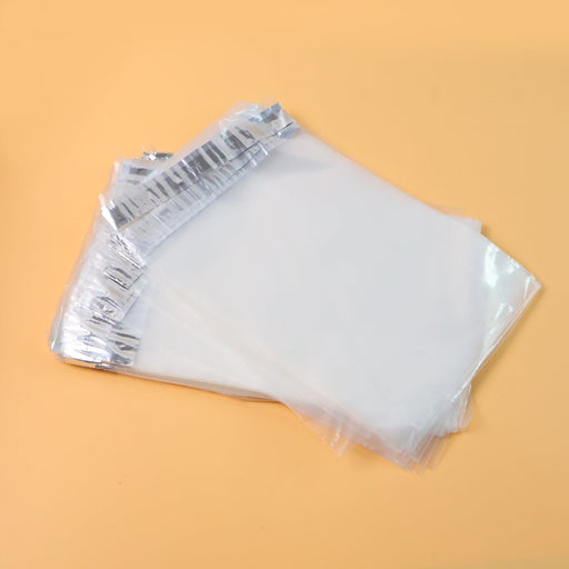 Pack of self-adhesive courier polybags 6.5x8 inch displaying waterproof tamper-proof packaging
