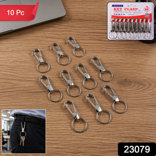 Sturdy metal key clasp with key ring for versatile key holding