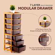 Comparative image highlighting features of the plastic storage drawer organizer