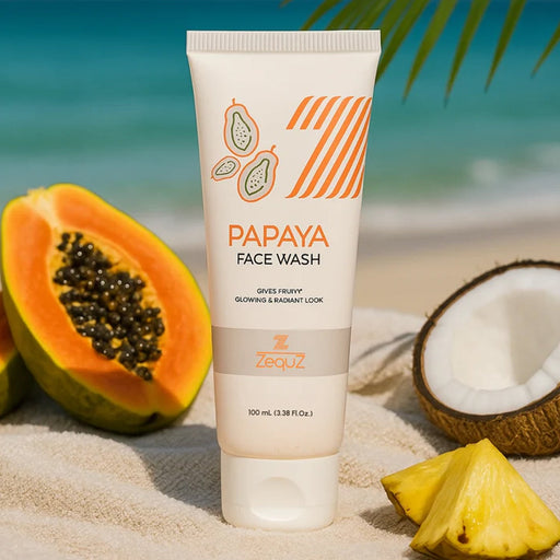 Papaya Face Wash bottle on white background showing label