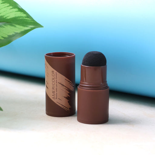 Application of hairline eyebrow contour powder stick with cushion for natural look