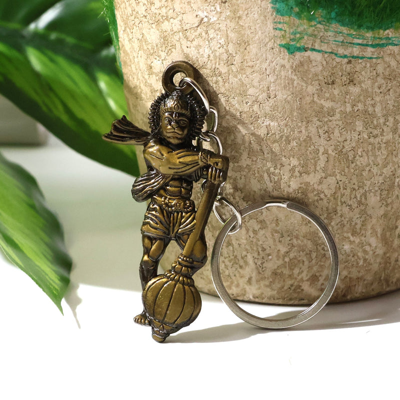 Set of two Hanuman metal keychains perfect for gifting and personal use