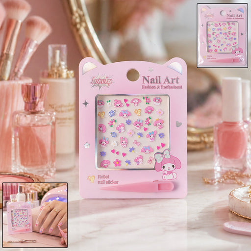 Cartoon nail art sticker set with colorful designs