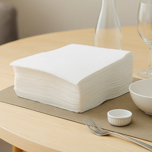 Ultra-soft embossed dinner napkins folded neatly for dining table