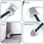 Anti-drip toilet brush holder with a hollow drain design for quick drying.