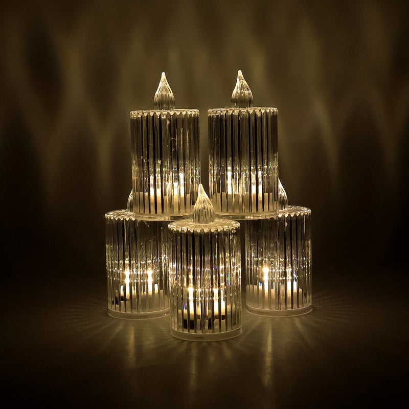 Decorative LED flameless candle light casting ambient glow indoors