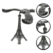 Front view of the balancing eagle toy and Eiffel Tower base, ready to adorn any desk or shelf.