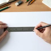Steel measurement scale and straight edge ruler