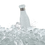 Ergonomic design of a single diamond cut water bottle, easy for kids to hold.