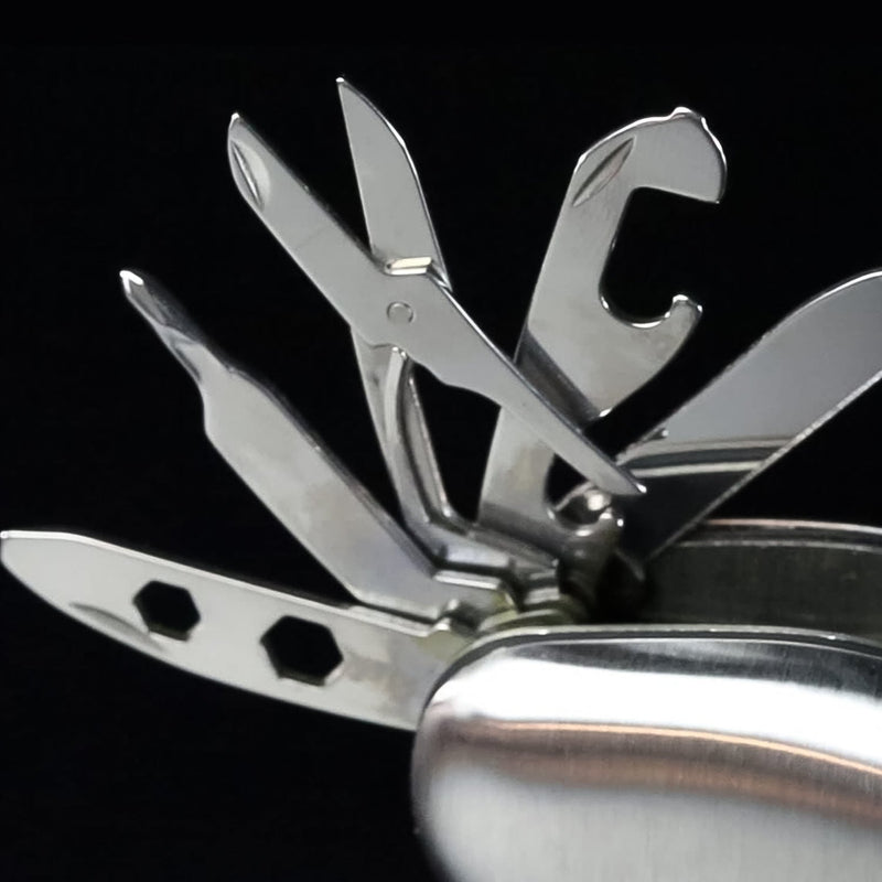 The durable stainless steel casing of the BoltForce tactical flashlight.