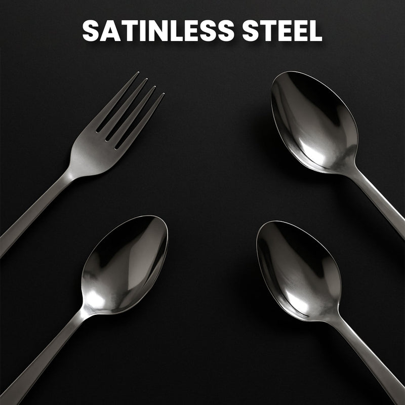 Easy access stainless steel cutlery holder set for organized storage
