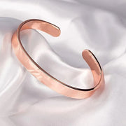Adjustable open band rose gold kada bracelet