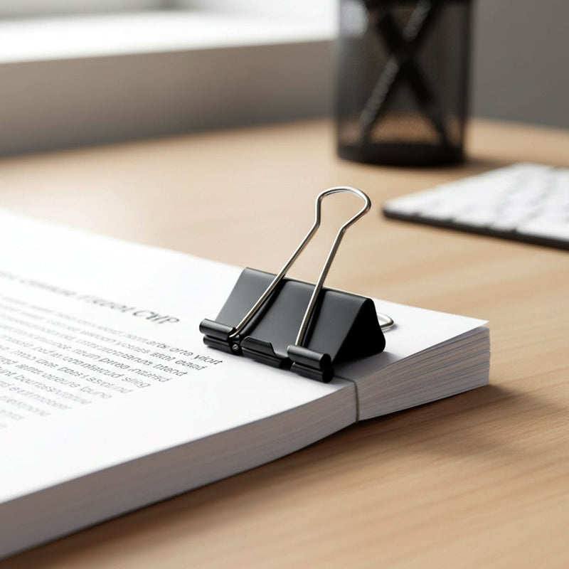 Metal binder clips with strong silver handles for easy use