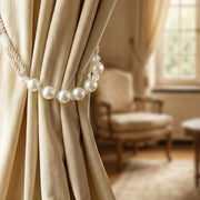 Premium pearl curtain accessory with crystal accent beads