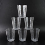 Crystal-clear Plastic Ringo Glass filled with chilled beverage on table