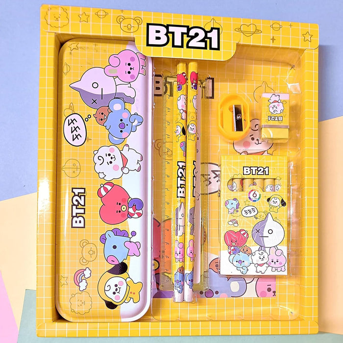 Stationery Kit for Kids - Stationery Set, Includes Metal Pencil Box, Sharpener, Pencil and Eraser Set, School Supply Set, Birthday Return Gift for Kids, Boys, Girls (12 pc Set)