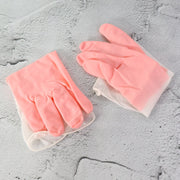 Close-up of waterproof rubber finish on cleaning gloves