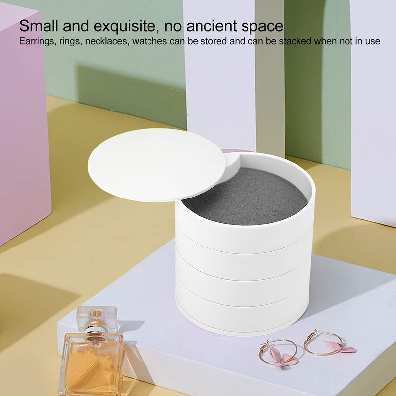 4 Layers Jewellery Box, 360 Degree Rotating Jewelry Box, Jewelry and Earring Organizer Box with Mirror, Accessory Storage Box