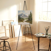 Foldable metal easel stand suitable for canvas and poster display