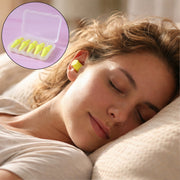 Close-up of foam ear plugs showing soft noise-reducing material