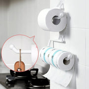Wall mounted tissue paper holder for kitchen and cleaning cloths