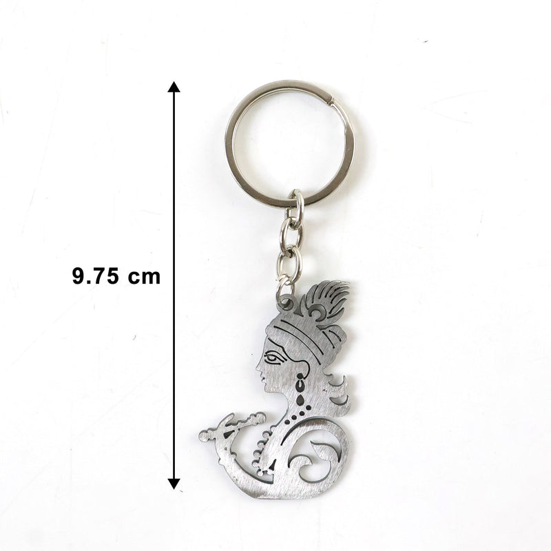 Close-up of Krishna face pendant keychain
