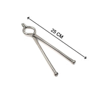 Detailed view of the 8mm thick Ganesh kitchen tongs, emphasizing durability and rust-free finish.