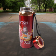 Luxe print insulated flask showcasing stylish design for insulated water bottles