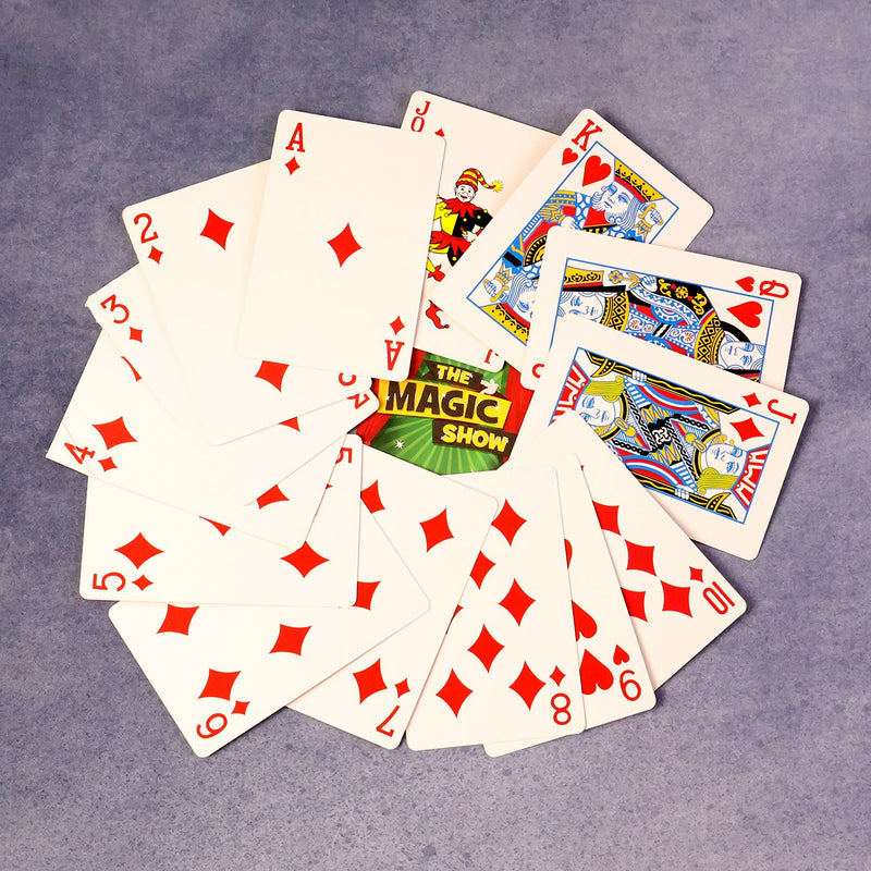 Close-up of poker-style Magic Show playing card