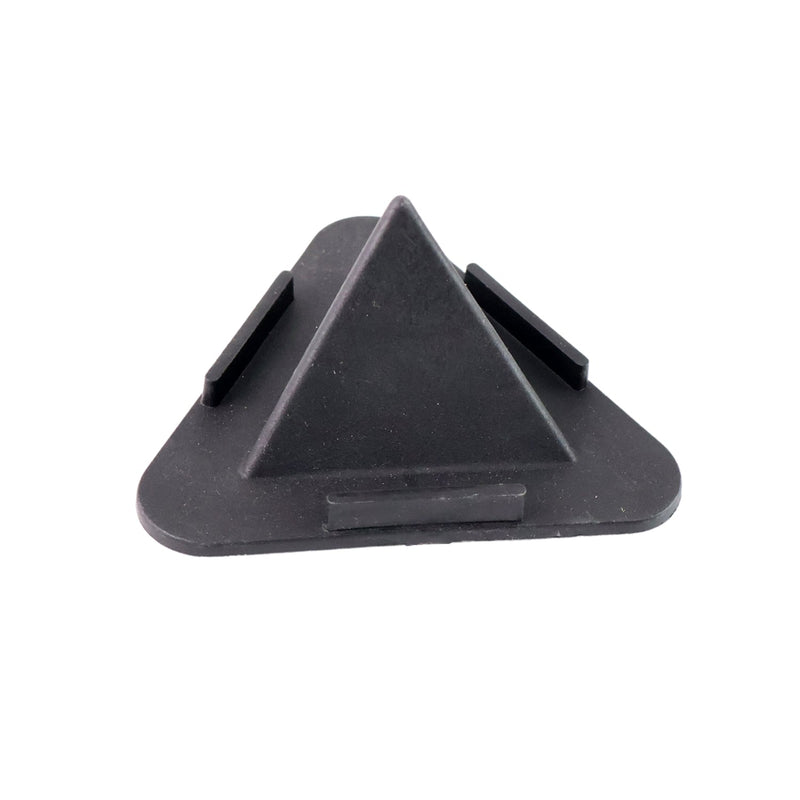 Pyramid-style Black Mobile Stand viewed from side