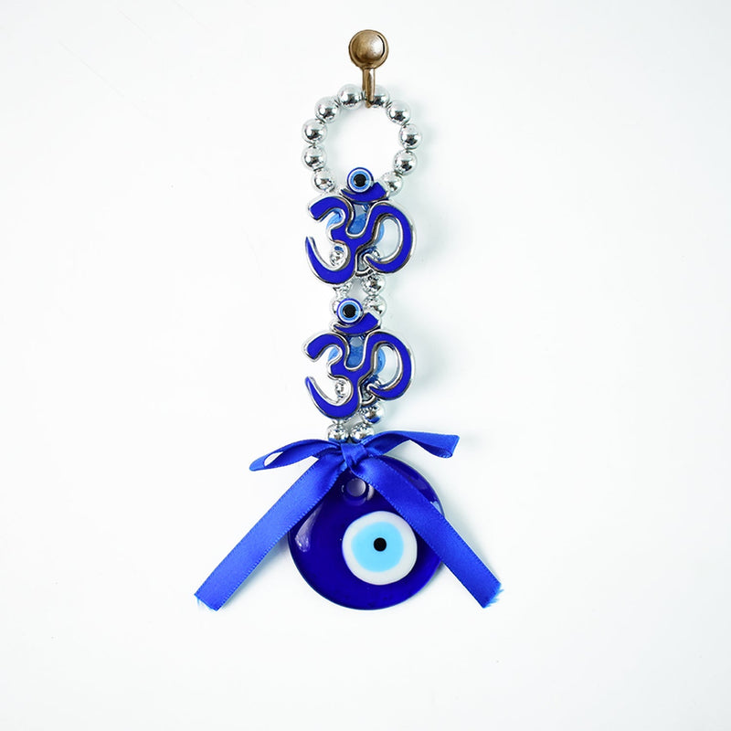 Traditional OM and evil eye wall charm for home spiritual protection