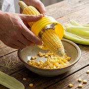 Detailed view of corn stripper's blade used for efficient corn peeler action