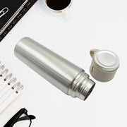 Packaging box of stainless steel vacuum flask set with 3 steel cups, ideal gift