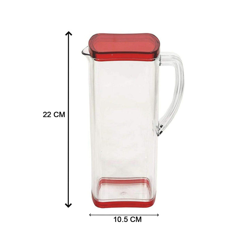 Top-down view of the fridge-safe water jug with its secure, easy-open lid.