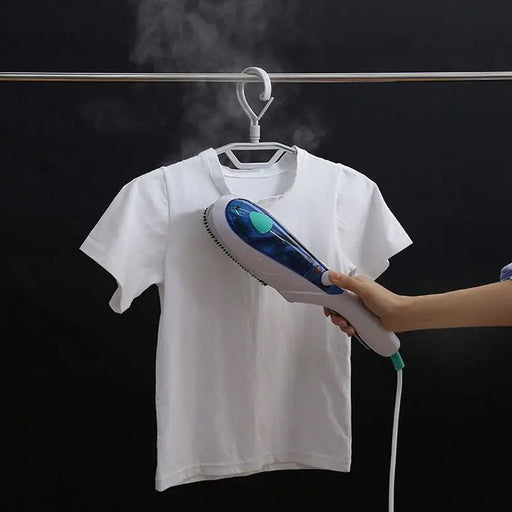 Portable Garment Steamer in use, quickly removing wrinkles from clothing.