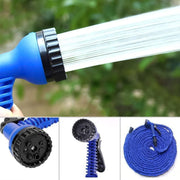 The expandable hose demonstrating its flexibility around obstacles.