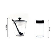 Side view of the Ganesh Spice Condiment Set, showcasing its compact design.