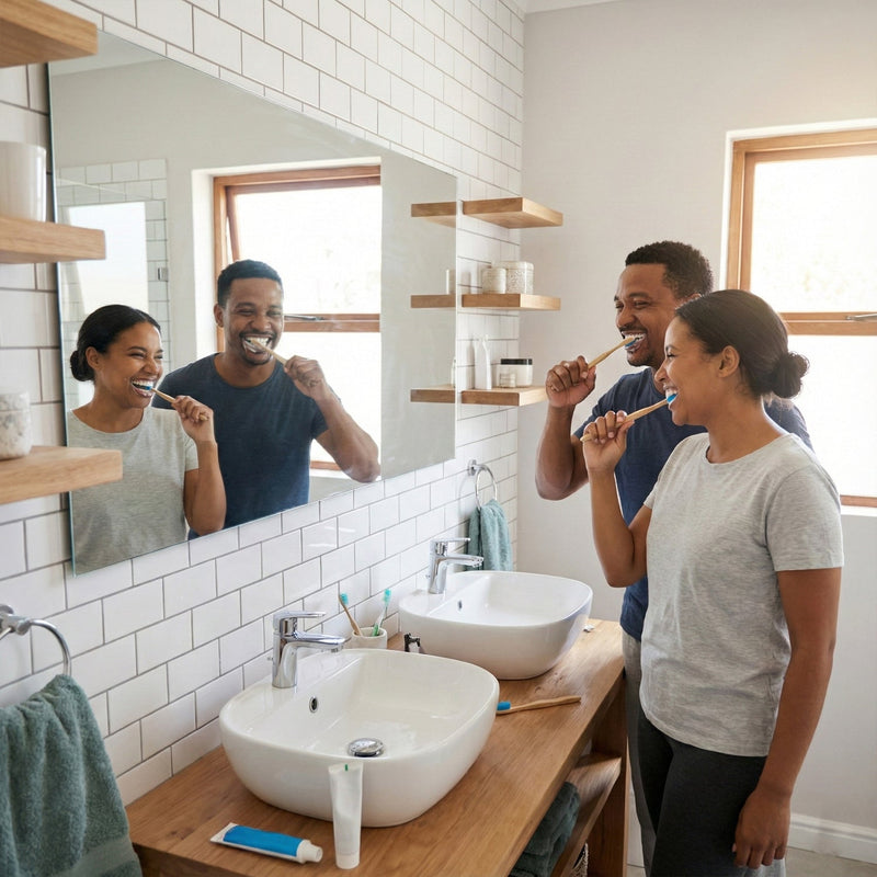 Wooden bamboo toothbrush designed for daily oral hygiene