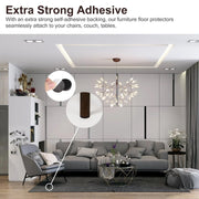 Furniture leg with a soft felt pad, demonstrating noise reduction and smooth gliding.