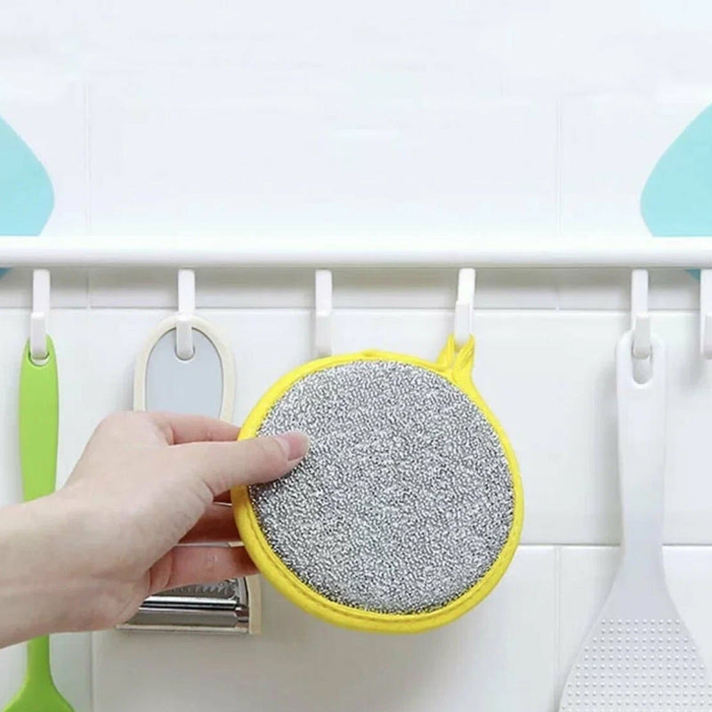 Versatile 6-in-1 kitchen cleaning set with stainless steel wool scrubber