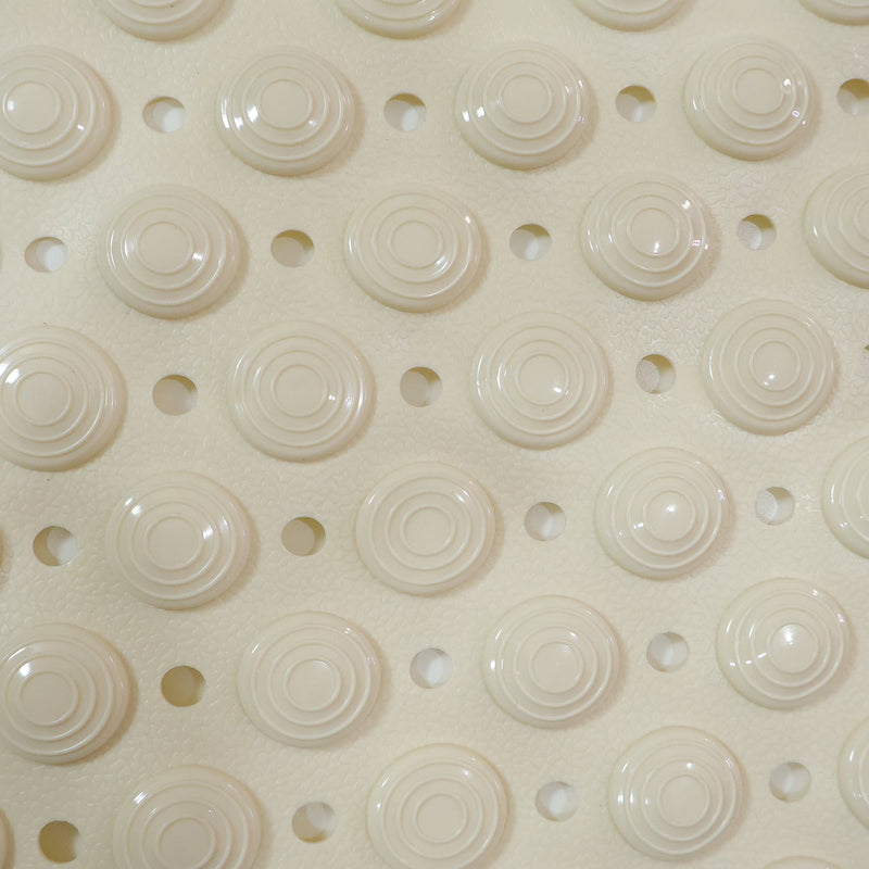 Flexible anti-slip bath mat folded to show versatility and easy storage