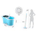 8704 Steel Spinner Bucket Mop 360 Degree Self Spin Wringing with 2 Absorbers for Home and Office Floor Cleaning Mops Set 