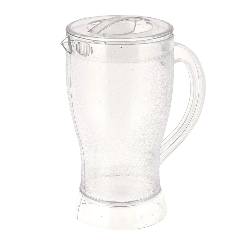 Lemon jug with clear body and spill-resistant lid for fresh drinks