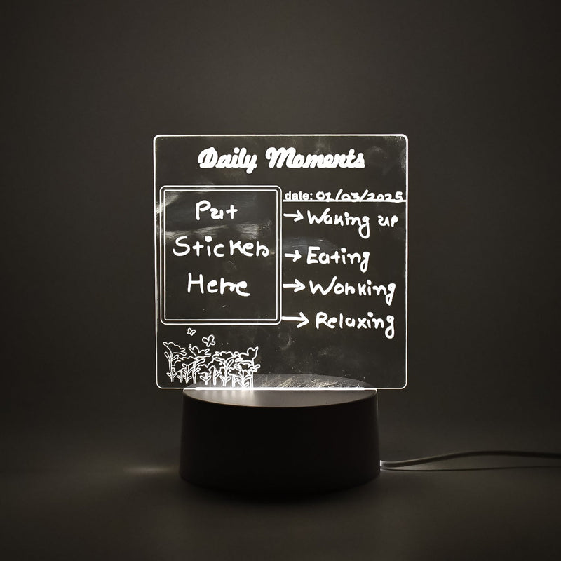 Styleva 3D acrylic decorative lamp on a wooden desk, showcasing its warm glow.