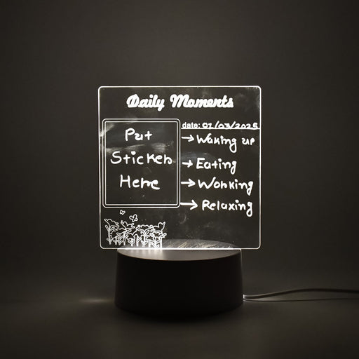 Styleva 3D acrylic decorative lamp on a wooden desk, showcasing its warm glow.