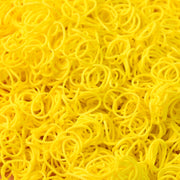 Close-up of durable elastic rubber bands in bright orange