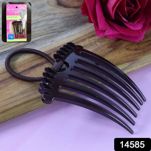 Close-up of the Ponytail Comb showing its wide-tooth design and integrated elastic loop.