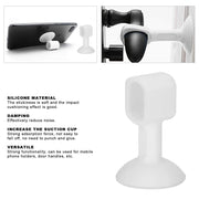 Durable silicone door stopper placed behind door lever to keep door open