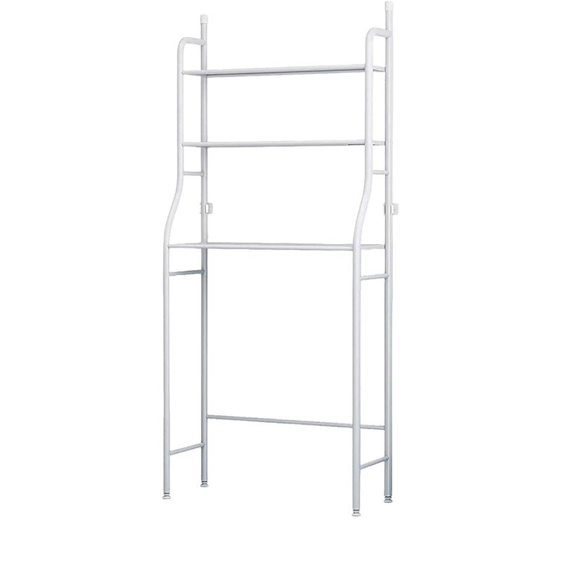Components of the easy-to-assemble over toilet storage rack laid out for installation.