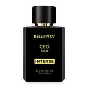 Masculine fragrance spray bottle with sleek matte black design